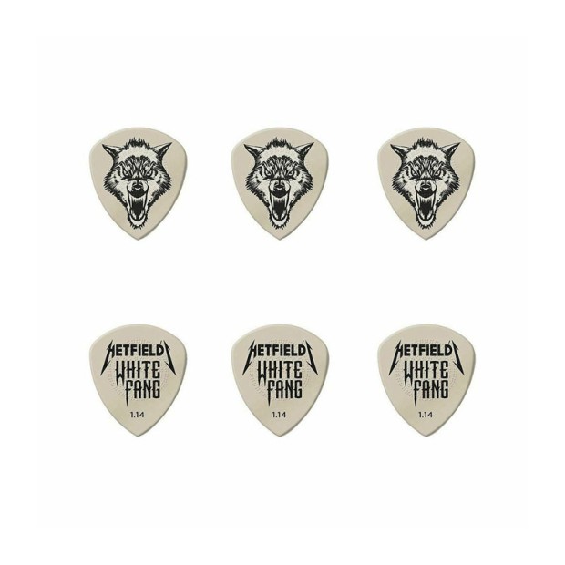 پیک گیتار دانلوپ Dunlop PH122T Hetfield White Fang Flow 1.14mm Tin 6-pack