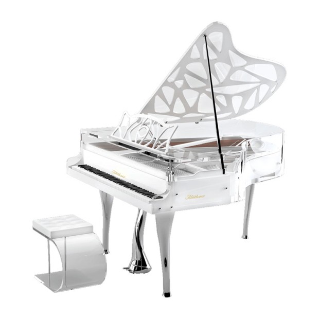 پیانو آکوستیک بلوتنر Bluthner Crystal Hive Elegance White QRS Pianomation III