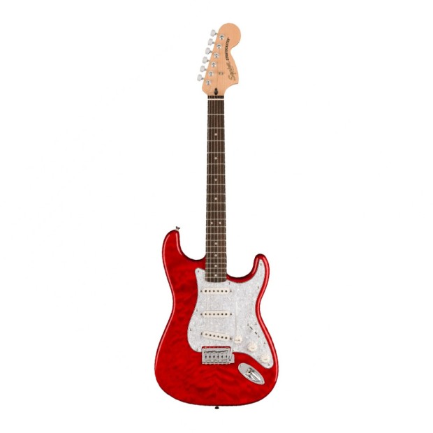 گیتار الکتریک فندر Squier FSR Affinity Strat QMT LRL Crimson Red Transparent
