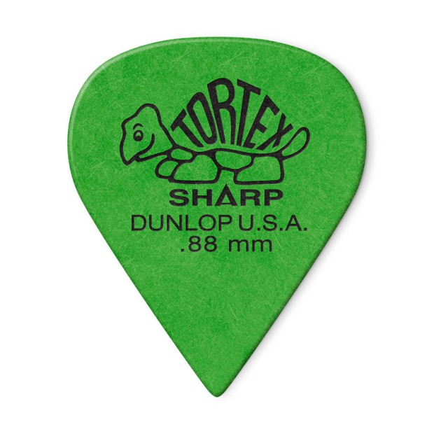 پیک گیتار دانلوپ Dunlop 412R 0.88mm Tortex Sharp Green Guitar Pick