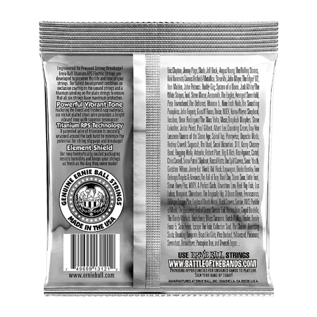 سیم گیتار الکتریک ارنی بال Ernie Ball 3121 Regular Slinky Coated Titanium RPS 10-46
