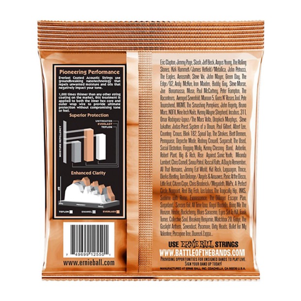 سیم گیتار آکوستیک ارنی بال Ernie Ball 2550 Everlast Coated Phosphor Bronze Extra Light Acoustic Strings