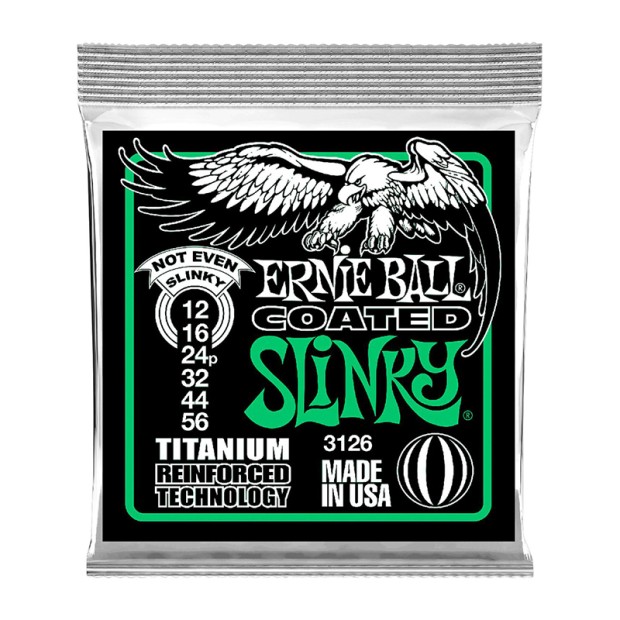 سیم گیتار الکتریک ارنی بال Ernie Ball 3126 Not Even Slinky Coated Titanium RPS Electric Guitar Strings