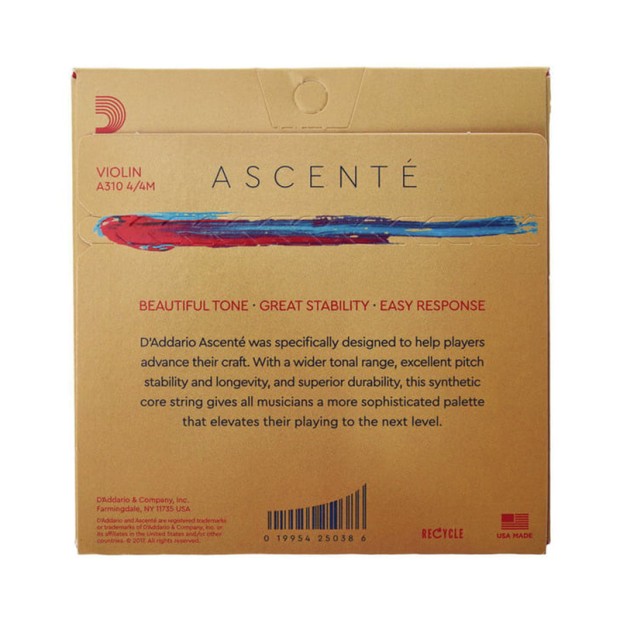 سیم ویولن داداریو D'Addario Ascenté Violin String Set, 4/4 Scale, Medium Tension 