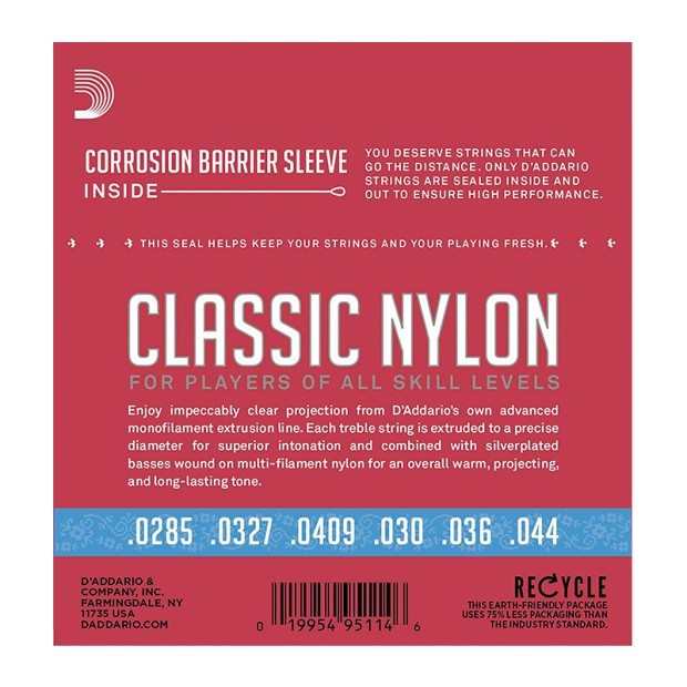 سیم گیتار کلاسیک داداریو D'Addario EJ27H Student Nylon Hard Tension