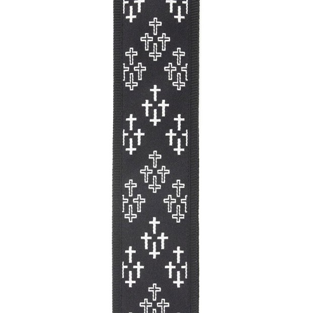 بند گیتار داداریو D'Addario Planet Waves T20W1416 2-Inch Guitar Strap, Cross Print, Black and White