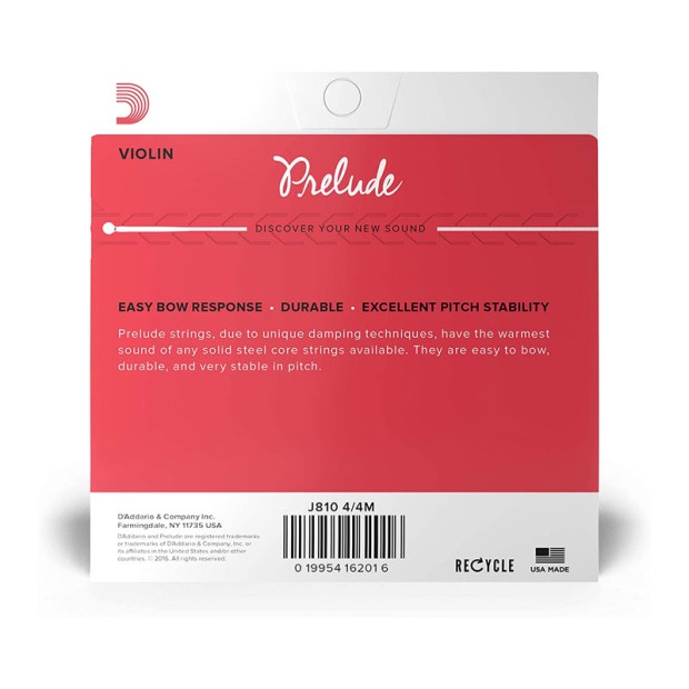 سیم ویولن داداریو D’Addario Prelude Violin String Set, 4/4 Scale, Medium Tension