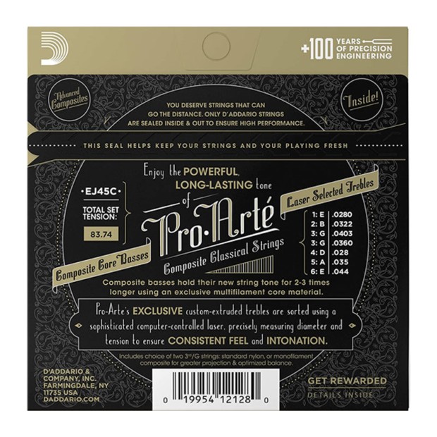 سیم گیتار کلاسیک داداریو D'Addario EJ45C Pro-Arté Composite Classical Guitar Strings