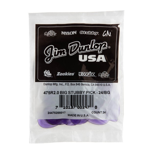 پیک گیتار دانلوپ Dunlop 475R Big Stubby Guitar Pick 2.0mm