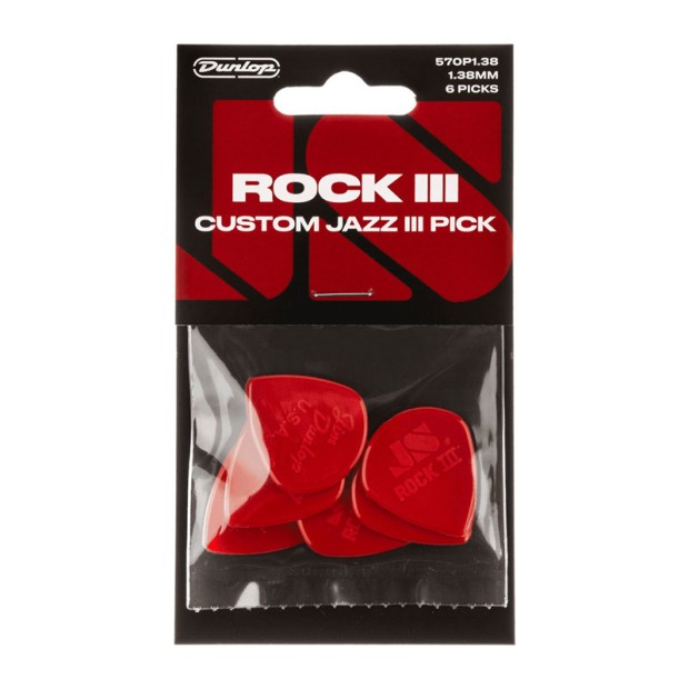 پیک گیتار دانلوپ Dunlop Rock III Nylon Custom Jazz III 1.38mm