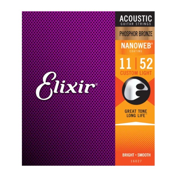 سیم گیتار آکوستیک الکسیر Elixir 11-52 Nanoweb Phosphor Bronze