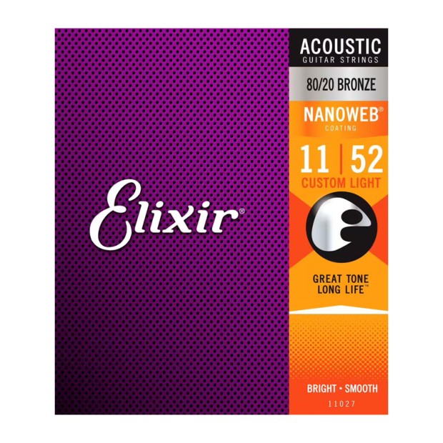 سیم گیتار آکوستیک الکسیر Elixir 11-52 Nanoweb