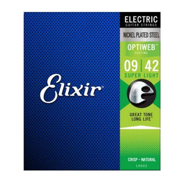 سیم گیتار الکتریک الکسیر Elixir Optiweb Electric Nickel Plated Steel 09-42