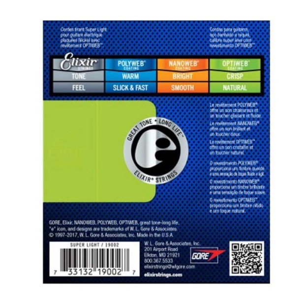 سیم گیتار الکتریک الکسیر Elixir Optiweb Electric Nickel Plated Steel 09-42