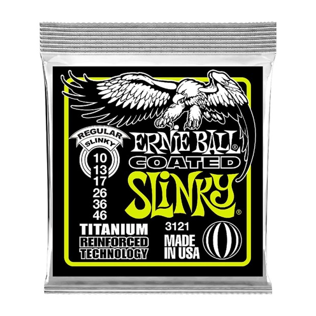 سیم گیتار الکتریک ارنی بال Ernie Ball 3121 Regular Slinky Coated Titanium RPS 10-46