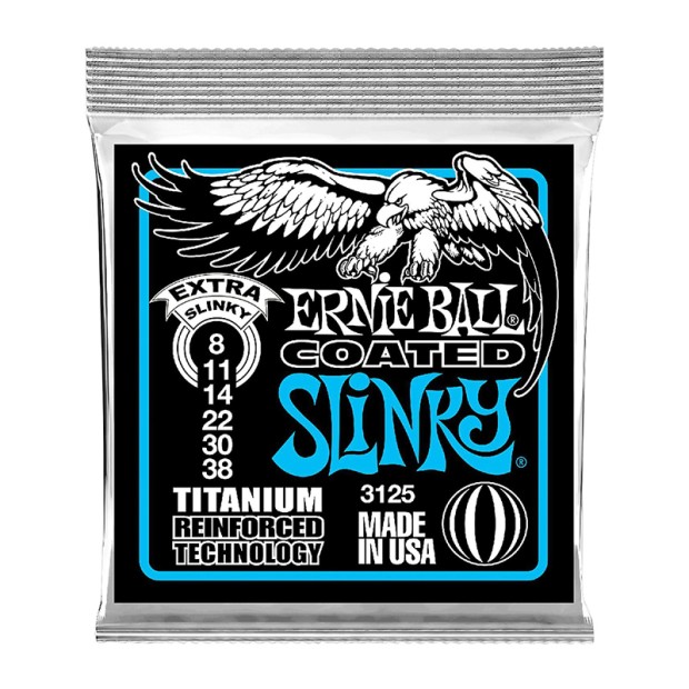 سیم گیتار الکتریک ارنی بال Ernie Ball 3125 Extra Slinky Coated Titanium RPS Electric Guitar Strings