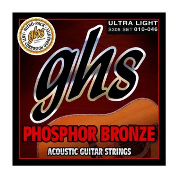 سیم گیتار آکوستیک جی اچ اس GHS S305 Phosphor Bronze Acoustic Guitar Strings 10-46