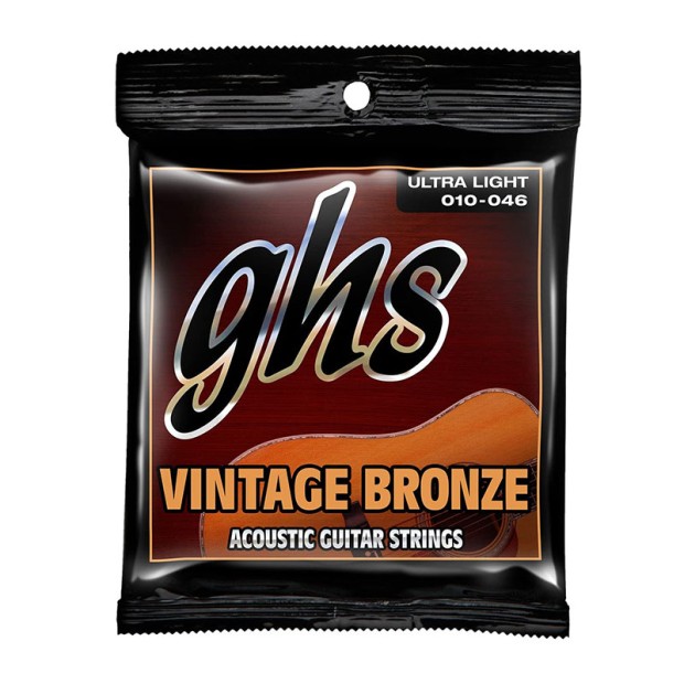 سیم گیتار آکوستیک جی اچ اس GHS Vintage Bronze Acoustic Guitar Strings 10-46