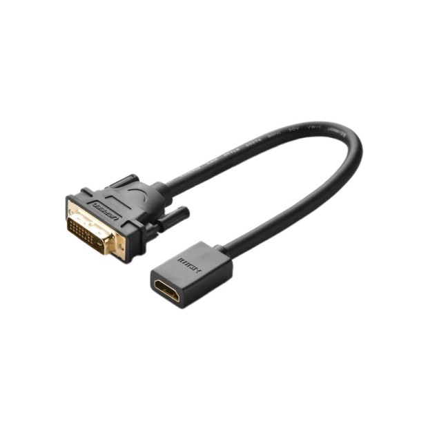 کابل رابط یوگرین UGREEN DVI Male to HDMI Female Adapter Cable 22cm Black 20118
