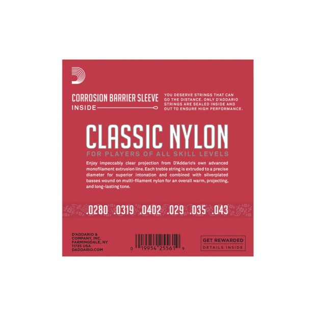 سیم گیتار کلاسیک داداریو D'Addario EJ27 Student Nylon Normal Tension 3D