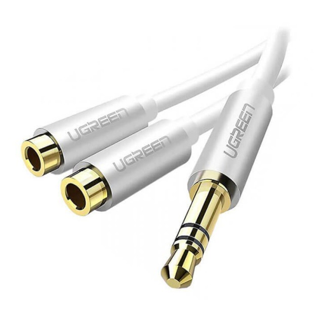 کابل رابط یوگرین UGREEN AUX Stereo Audio Splitter White AV123