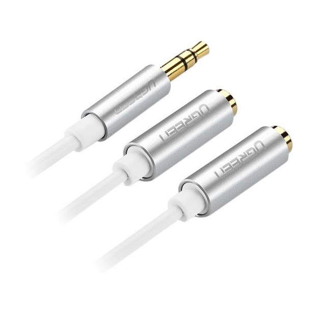 کابل رابط یوگرین UGREEN AUX Stereo Audio Splitter White AV123