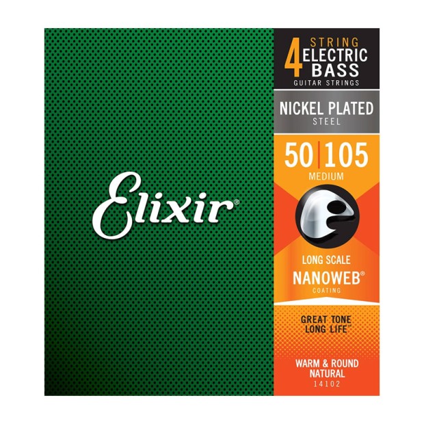 سیم گیتار بیس الکسیر Elixir Nanoweb Bass Medium 50-105