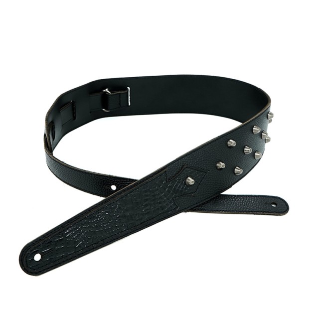 بند گیتار شاینینگ ساند Shining Sound Leather Strap Spike M01 Black