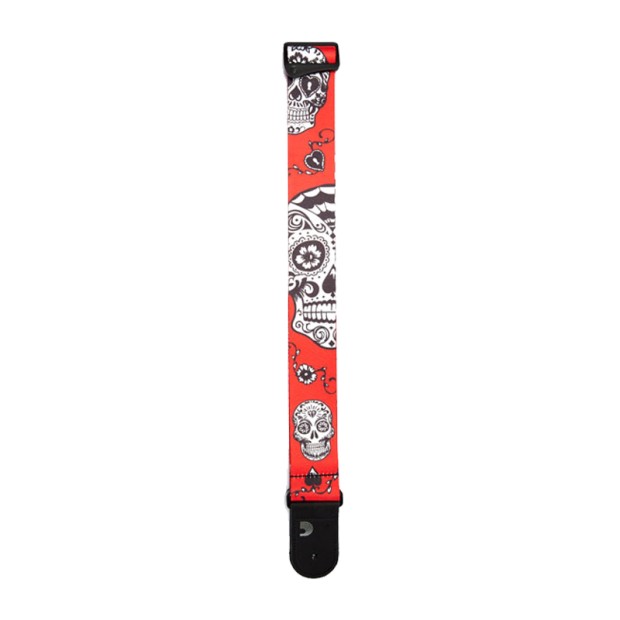 بند گیتار داداریو D'Addario Sugar Skulls Strap Red