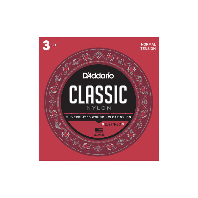 قیمت خرید فروش سیم گیتار کلاسیک داداریو D'Addario EJ27 Student Nylon Normal Tension 3D