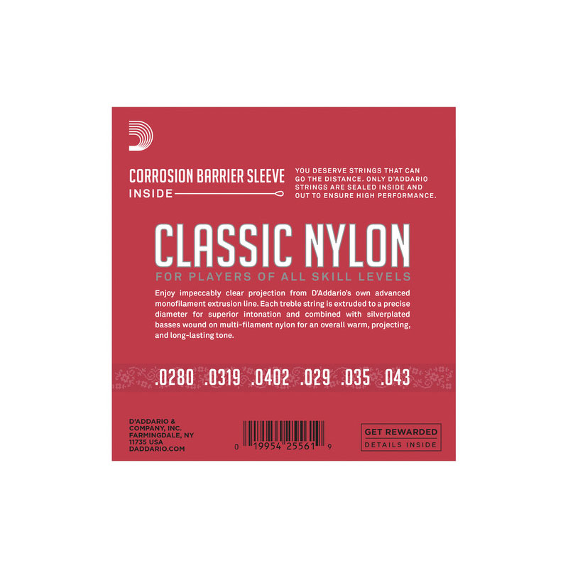 سیم گیتار کلاسیک داداریو D'Addario EJ27 Student Nylon Normal Tension 3D