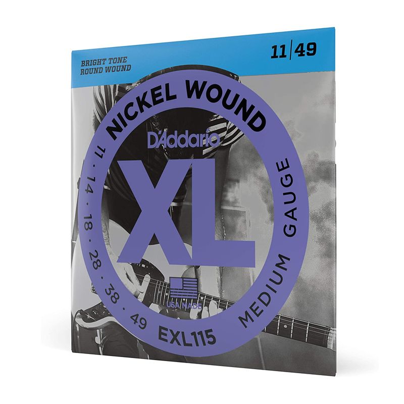 سیم گیتار الکتریک داداریو D'Addario EXL115 Nickel Wound Electric Strings 11-49 Medium/Blues-Jazz Rock