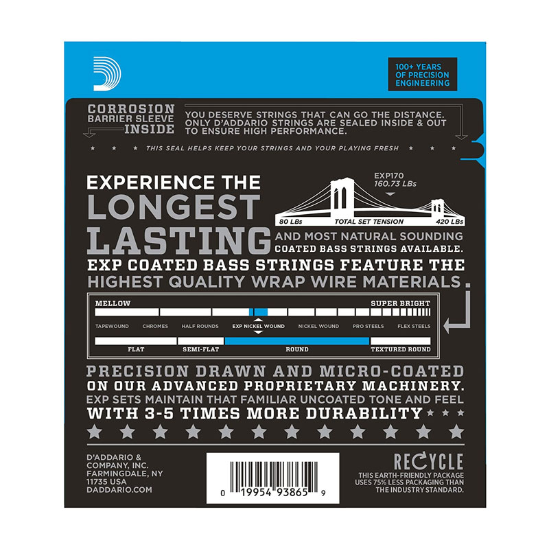 سیم گیتار بیس داداریو D'Addario EXP 170 45-100