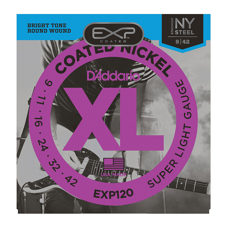 قیمت خرید فروش سیم گیتار الکتریک داداریو D'Addario EXP120 Coated Nickel Plated Steel Super Light