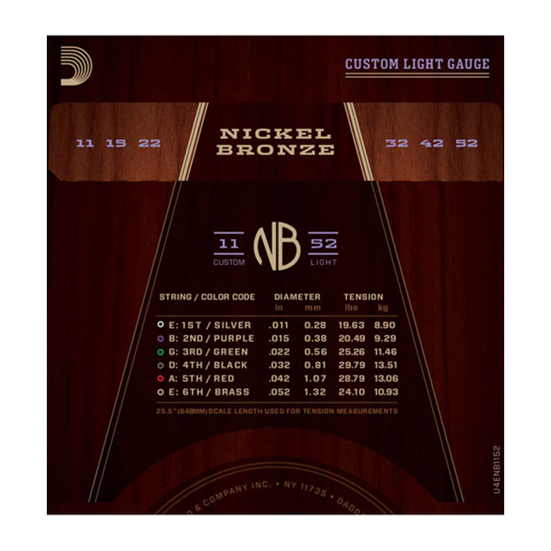 سیم گیتار آکوستیک داداریو D'Addario NB 11-52
