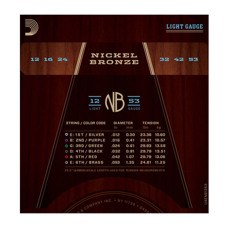 سیم گیتار کلاسیک داداریو D'Addario NB1253 Nickel Bronze Acoustic Strings