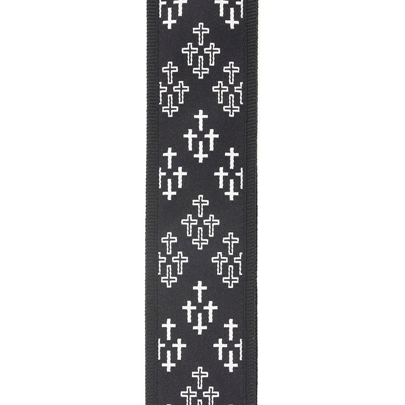 بند گیتار داداریو D'Addario Planet Waves T20W1416 2-Inch Guitar Strap, Cross Print, Black and White