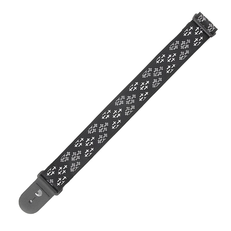 بند گیتار داداریو D'Addario Planet Waves T20W1416 2-Inch Guitar Strap, Cross Print, Black and White