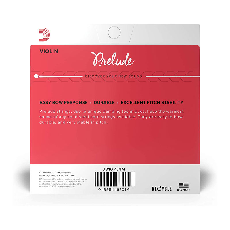 سیم ویولن داداریو D’Addario Prelude Violin String Set, 4/4 Scale, Medium Tension