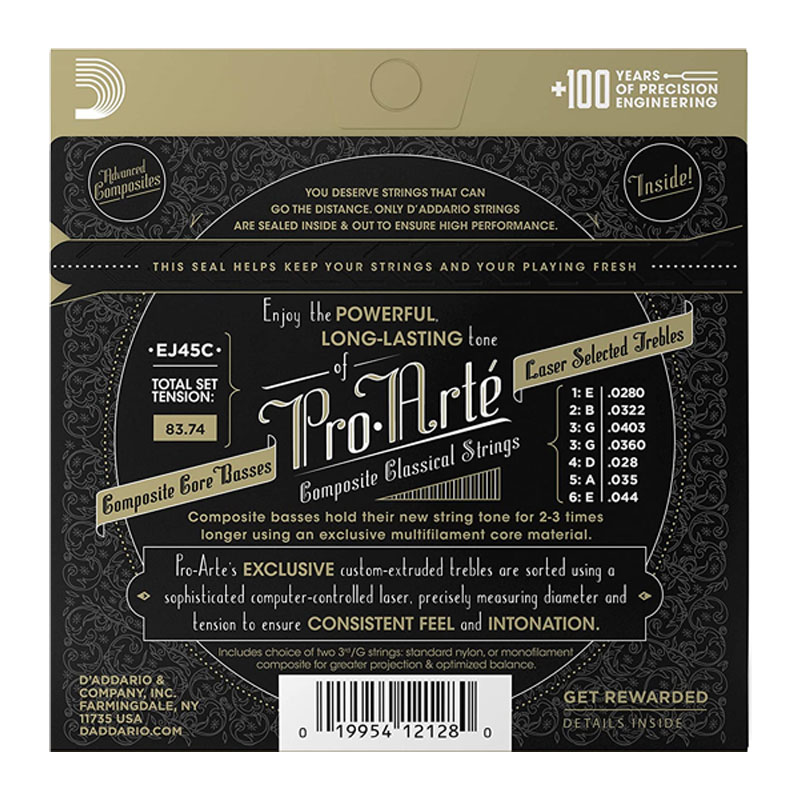 سیم گیتار کلاسیک داداریو D'Addario EJ45C Pro-Arté Composite Classical Guitar Strings