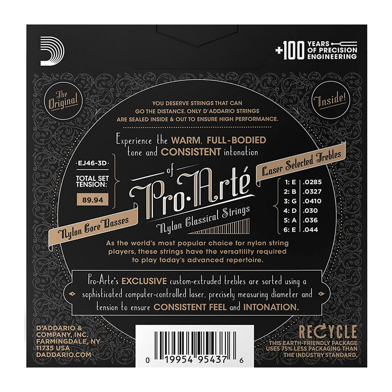 سیم گیتار کلاسیک داداریو D'Addario Pro Arte EJ46-3D