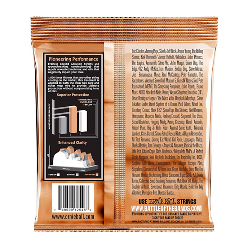 سیم گیتار آکوستیک ارنی بال Ernie Ball 2548 Everlast Coated Phosphor Bronze Light Acoustic Strings