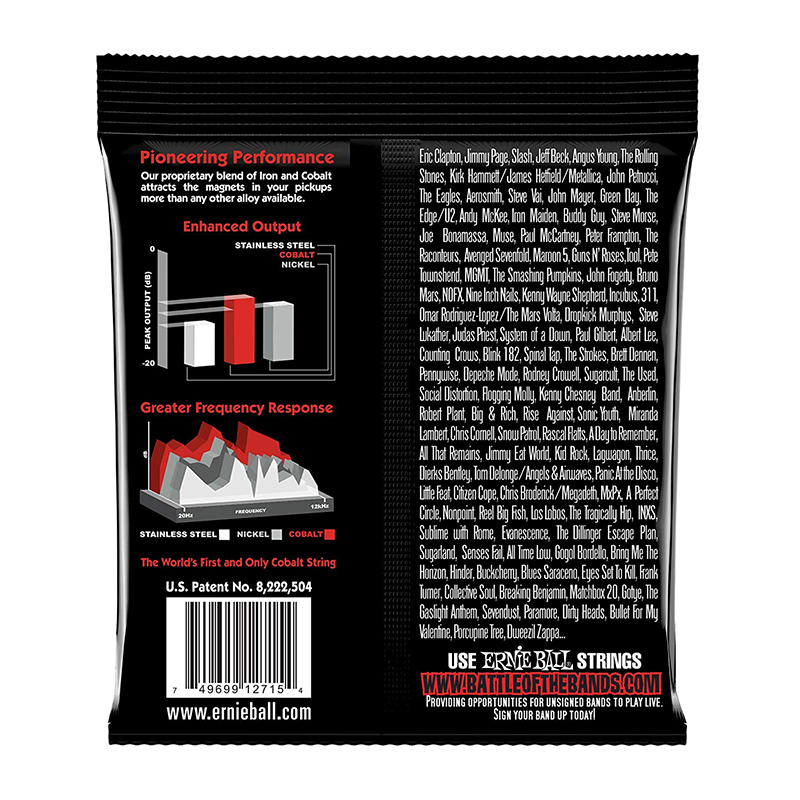 سیم گیتار الکتریک ارنی بال Ernie Ball 2715 Cobalt Skinny Top Heavy Bottom Electric Strings