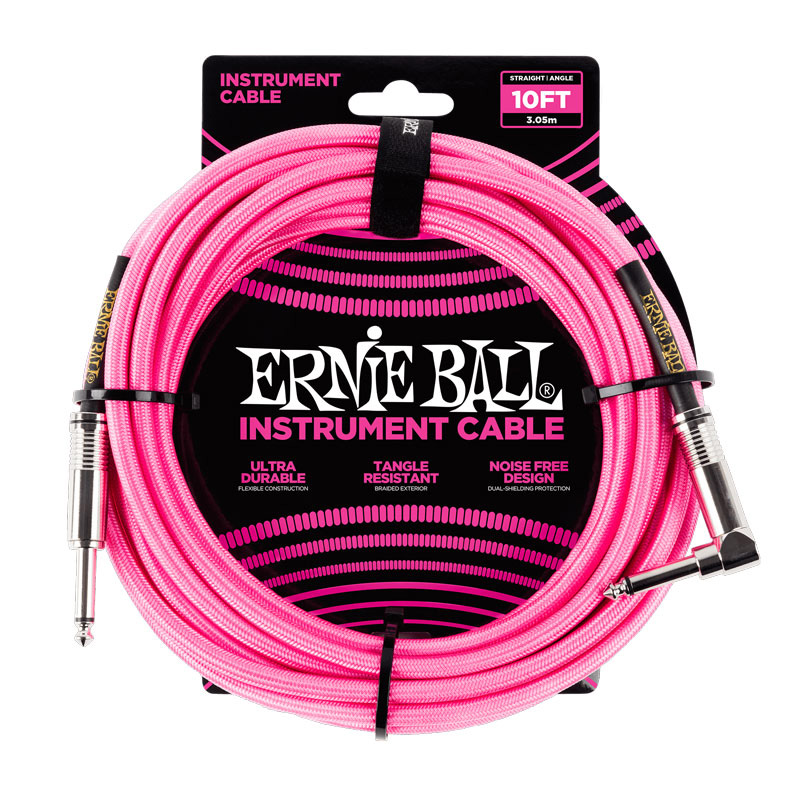 قیمت خرید فروش کابل رابط ارنی بال Ernie Ball 6078 Braided Straight Angle 3.05m Neon Pink