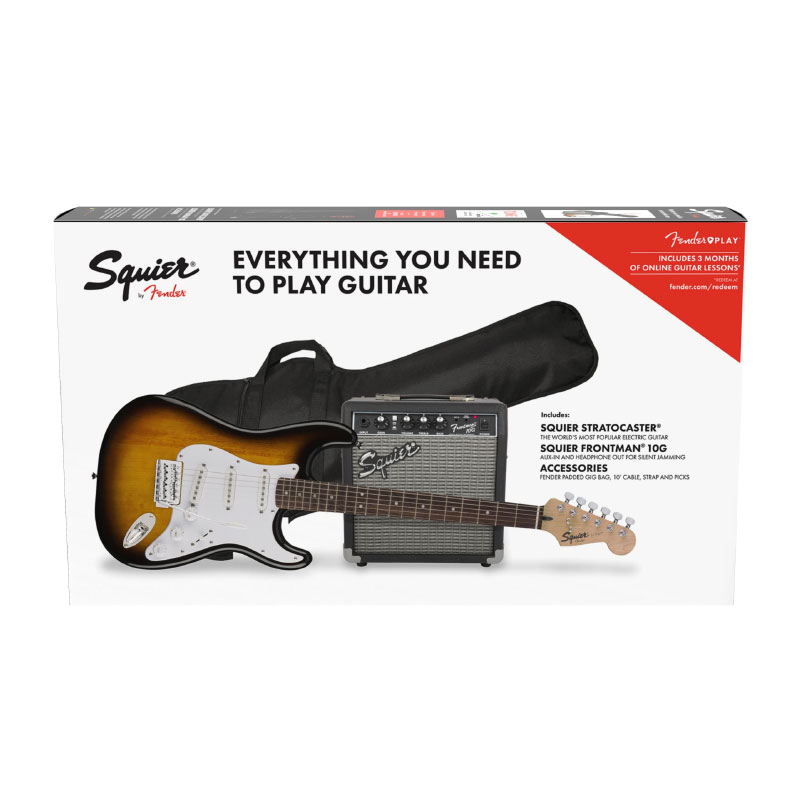 قیمت خرید فروش گیتار الکتریک فندر Fender Squier Stratocaster Pack LRL Brown Sunburst