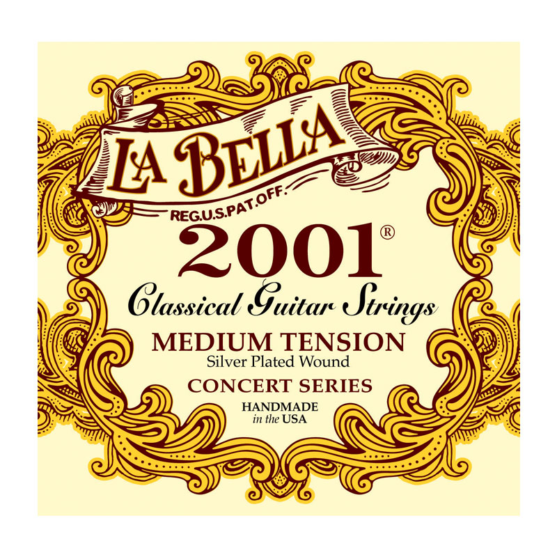قیمت خرید فروش سیم گیتار کلاسیک لابلا La Bella 2001 Medium Tension Silver Plated Wound