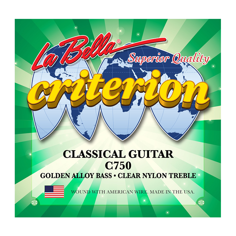 قیمت خرید فروش سیم گیتار کلاسیک لابلا La Bella C750 Criterion Classical Guitar, Clear Nylon