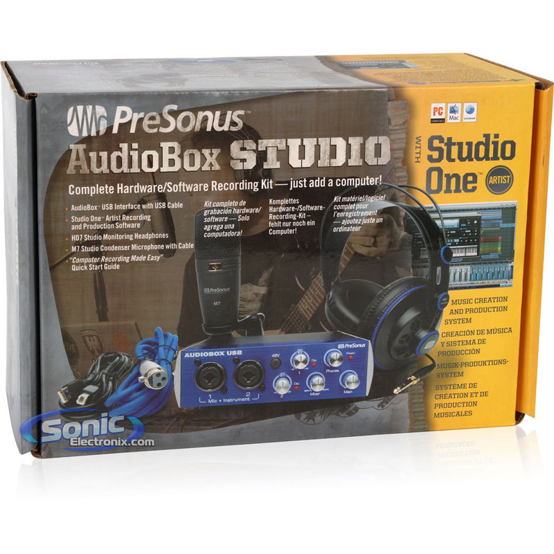 کارت صدا و پکیج استودیو پریسونوس Presonus AudioBox Studio
