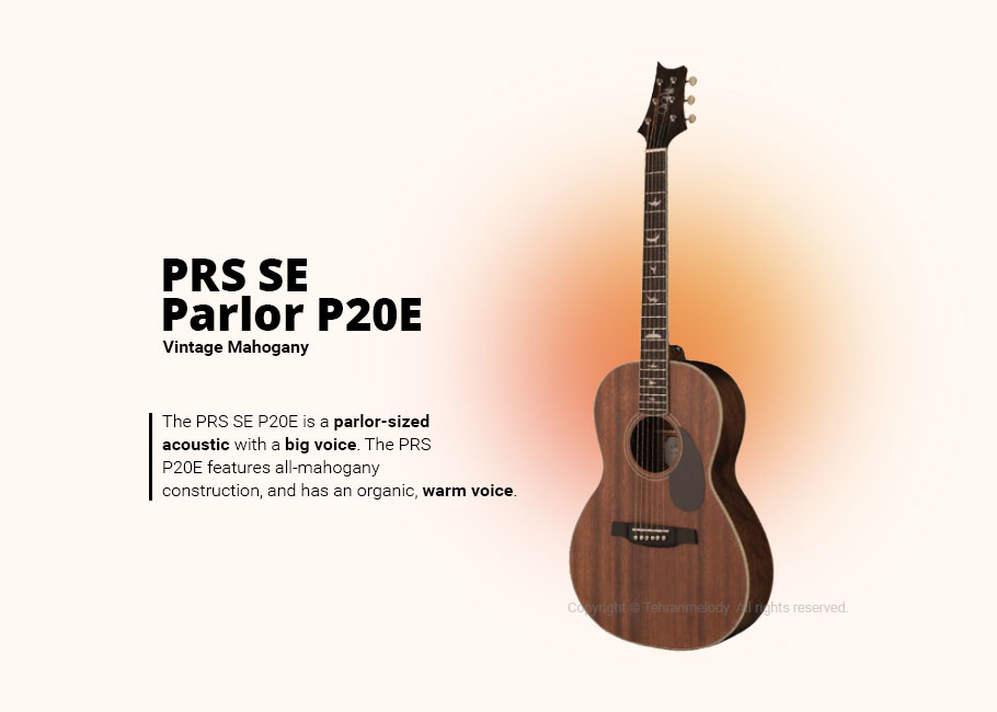گیتار آکوستیک PRS SE Parlor P20E Vintage Mahogany