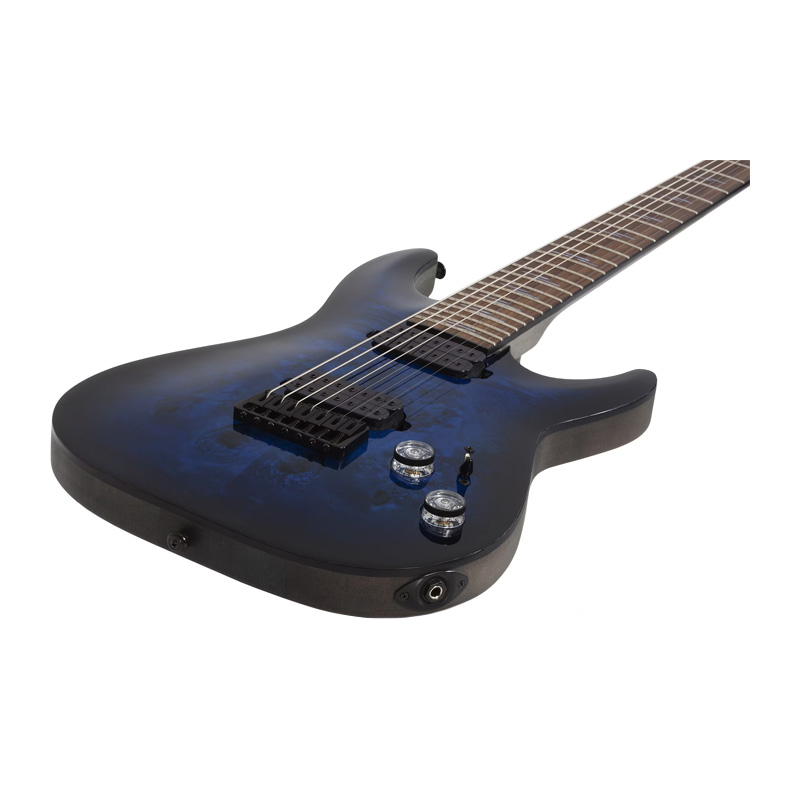 گیتار الکتریک شکتر Schecter Omen Elite-7 See Thru Blue Burst SKU #2458